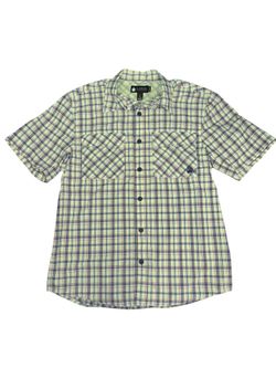 Duluth Alaskan Hardgear Shirt Mens M Green Plaid Vented UPF 45 SS Button