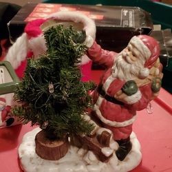 Ceramic Santa And Tree