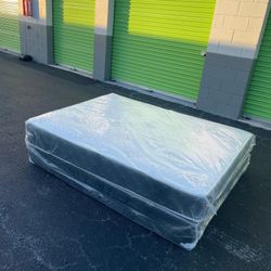 NEW QUEEN REGULAR SET MATTRESS AND BOX SPRING-2pcs 