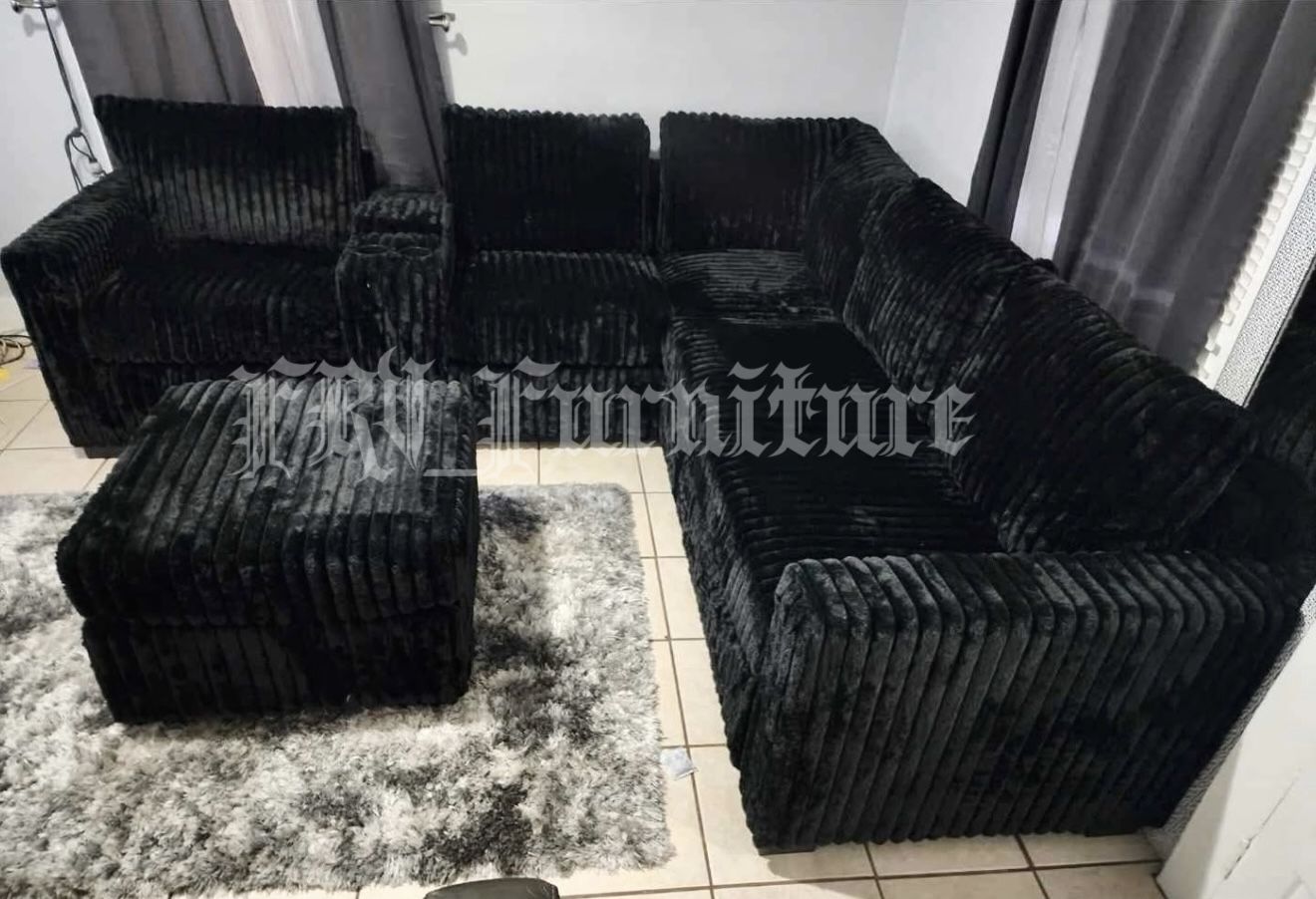New Black Sectional 