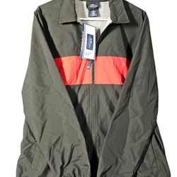 Charles River Apparel  Men's Sideline Jacket Style 9025 Black/Red Small Striped