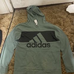 Adidas Boys Blue And Green Sweatshirt 