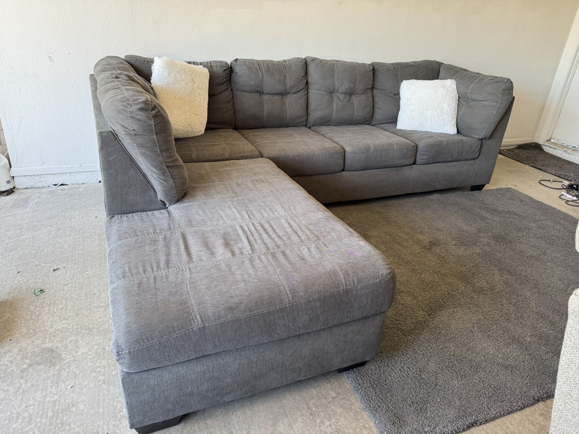 Gray Sectional Sofa Couch Sala