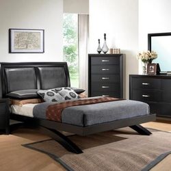 Queen Plataform Bed Frame Dresser Mirror One Nightstand   Free Local Delivery  Check Description