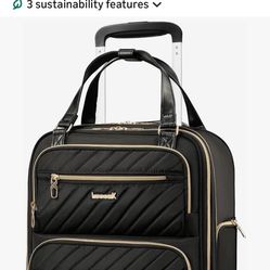 LUGGEX Underseat Carry On Luggage with Wheels, UDK Stylish Lightweight Under Seat Luggage, Soft Sided Personal Item Suitcase for Short Trip (UX-Core, 