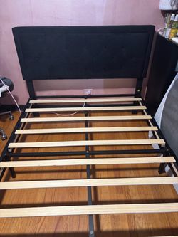 Black full size bed frame