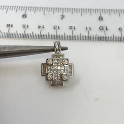 14k White Gold Joe Rodio Diamond Pendant 