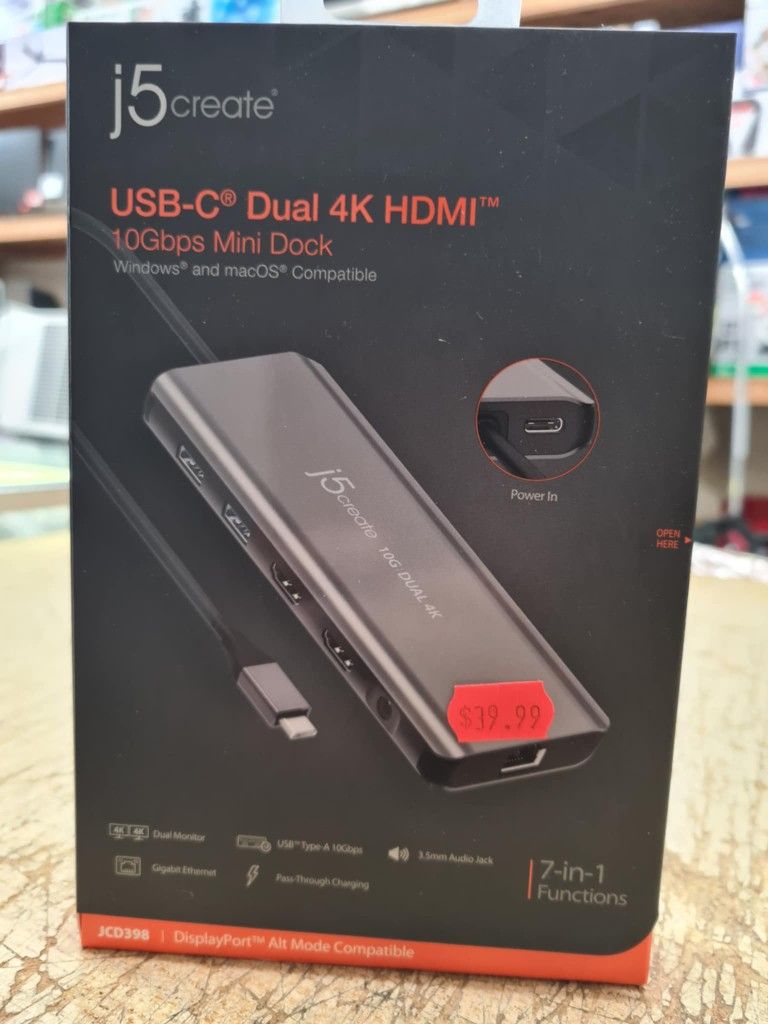 j5 Create USB Type-C 7 in 1 PD Support Dual HDMI Gen2 Multihub