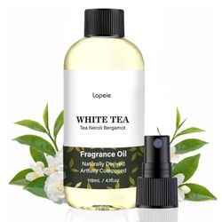Lopeie White Tea Diffuser Oil – Essential Oil for Diffuser, Air Freshener & Room Spray – Long-Lasting with Notes of Tea, Neroli & Bergamot – Hotel Sce