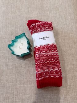 Goodfellow & Co Fair Isle Crew Socks and Candle