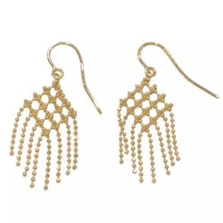 Authentic TIFFANY & Co fringe earrings 18k Yellow Gold Used-Retired collection