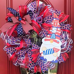 Patriotic Gnome Wreath