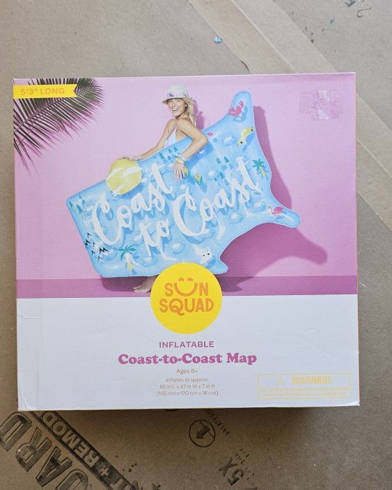 NEW Coast To Coast Map Float.
5'3" long.