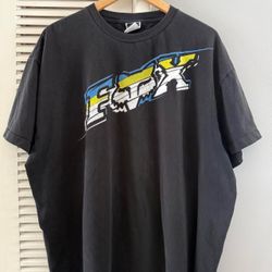 Vintage Y2K Fox Racing Motocross Black T-shirt