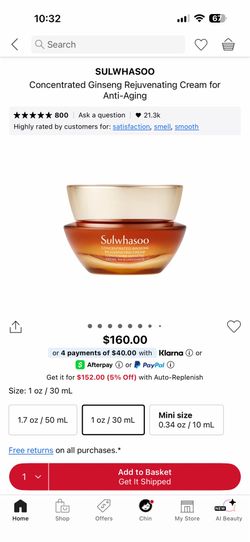 SULWHASOO  Concentrated Ginseng Rejuvenating Cream for Anti-Aging