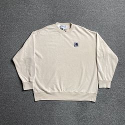 Carhartt Off White Round Neck Logo Sweatshirt
