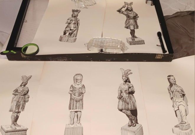 Set Of 6 Original Ink Drawings By Bob Golledge Signed & Dated '75 '74 On 14.5x23