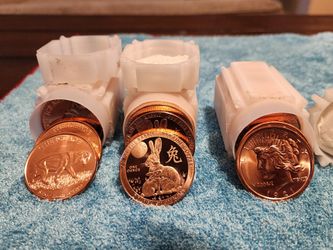 3 Rolls .999 Fine Copper Rounds