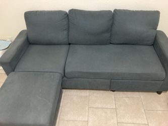 Blue L Couch