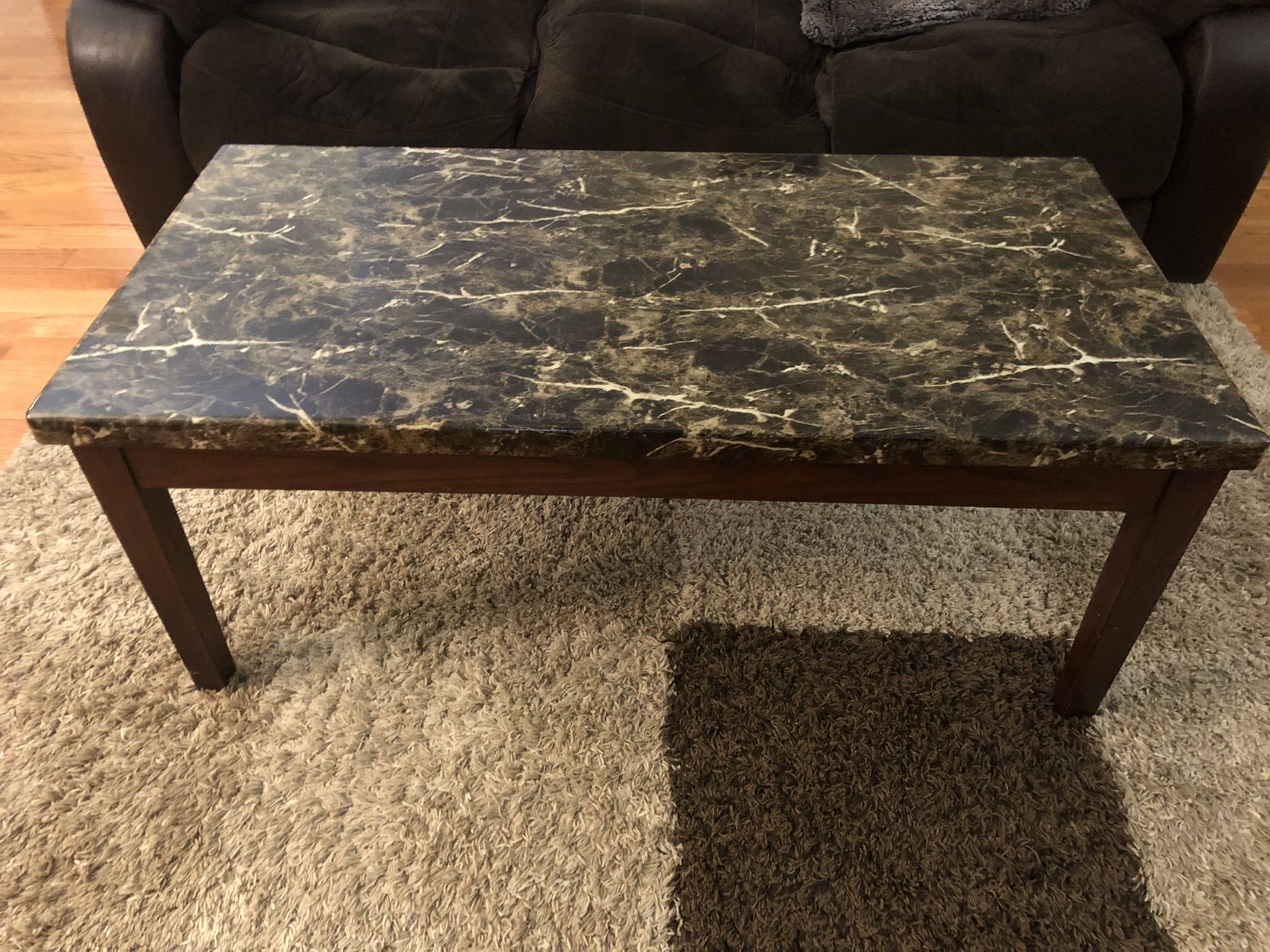 Coffee table with two end tables