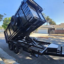 BRAND NEW DUMP TRAILER HEAVY 2026 DUTY 14X8X4 12' available SCISSOR HOIST 8 TONS, SET RAMPS, LED LIGHTS, TOOL BOX,ROLLING TARP,SPARE TIRE,JACK 7000 LB