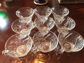 Glass vintage set of 9 tea/punch cups