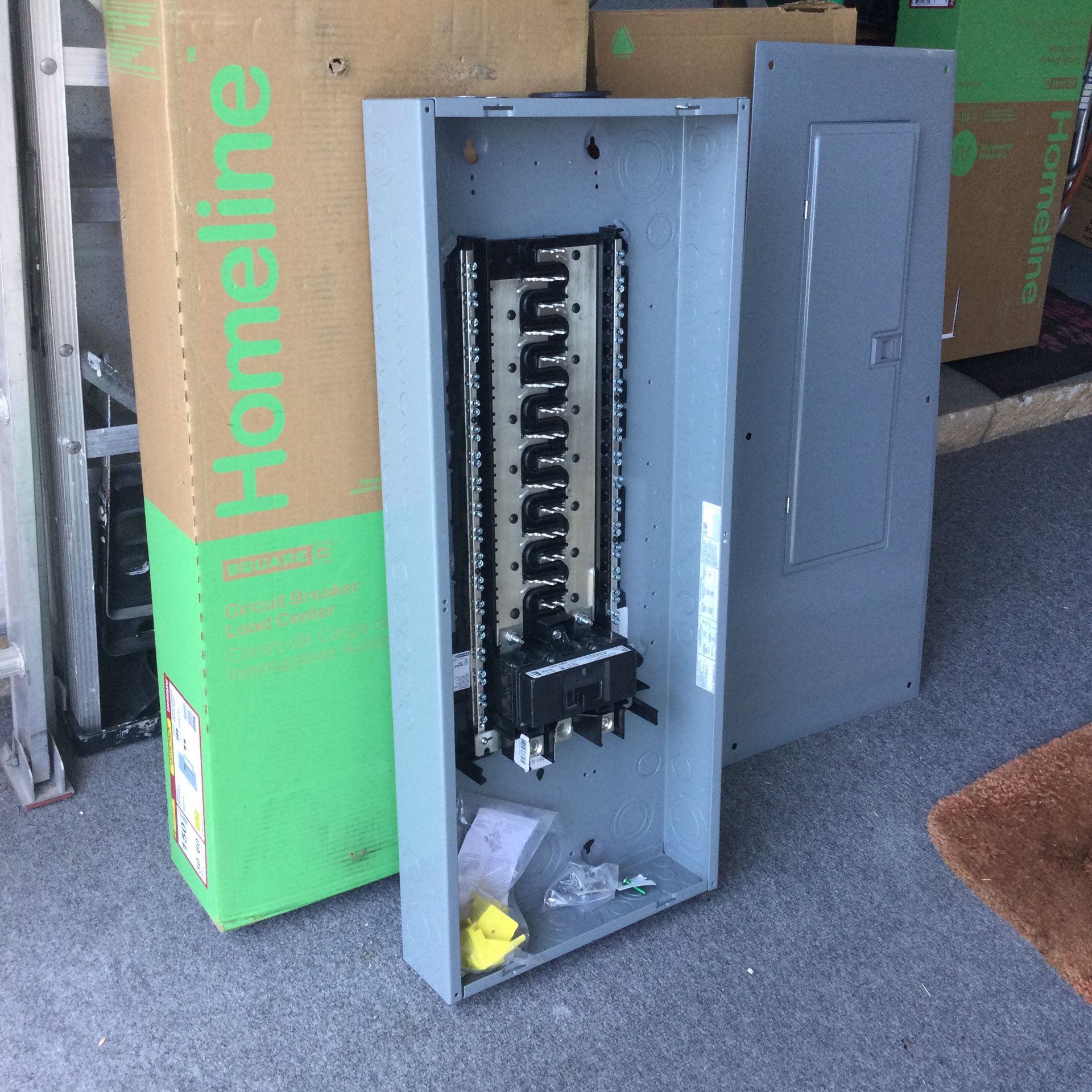Electrical panel (New) Homeline Square D 150 Amp. Includes 150 Amp main breaker. (INCLUDED)
