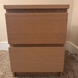 IKEA MALM 2-Drawer Nightstand – Oak 