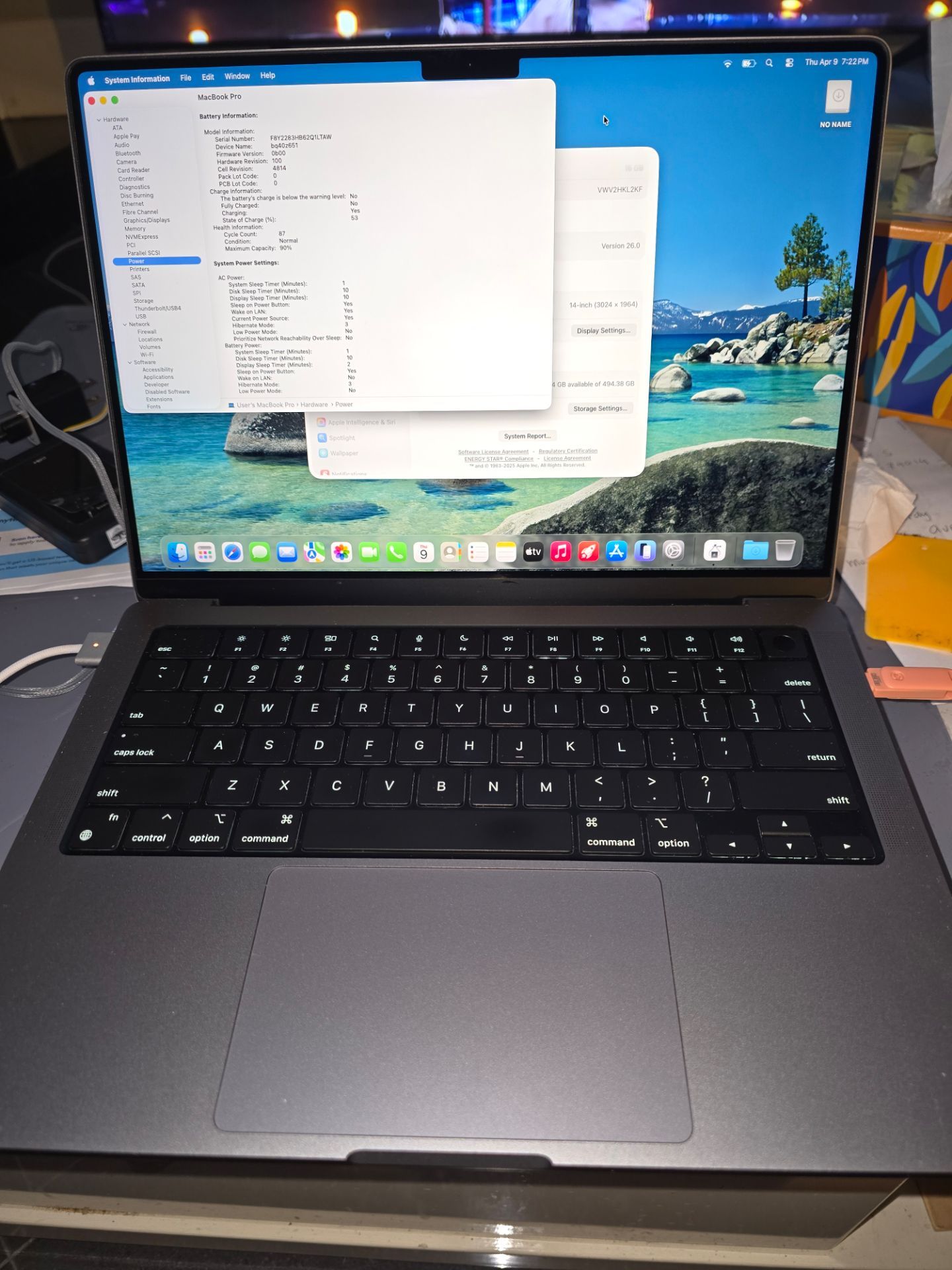 2021 Macbook Pro A2442,M1 Pro,14",512Gb,16Gb,Non Touchbar,Good Condition, Grade A, Grey Color, Genuince AC Charger, Office 2022,Warranty on Great Prom