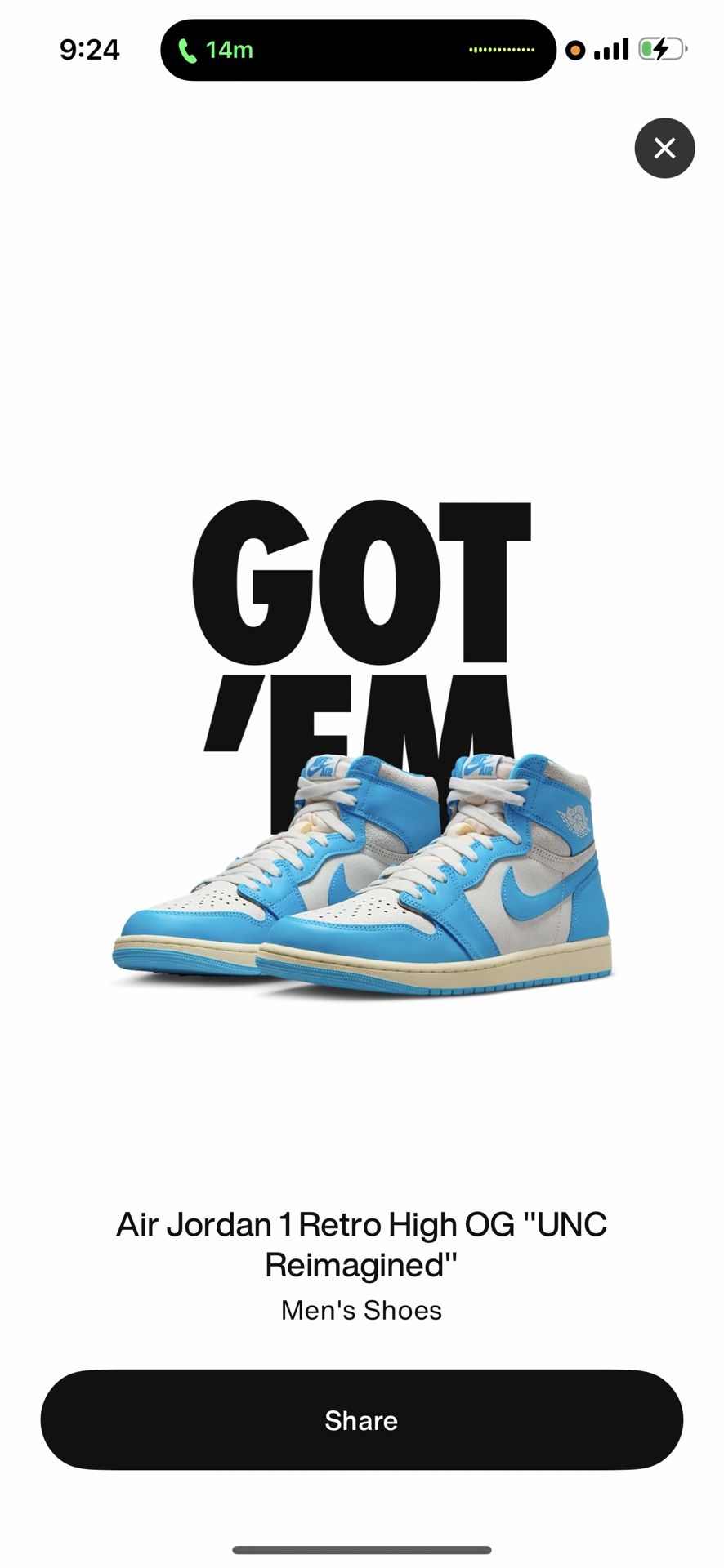 Air Jordan’s 1 Retro OG UNC