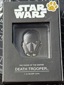 2022 1 oz Niue Silver The Faces of the Empire Death Trooper Shaped Coin