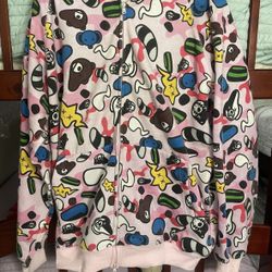 BAPE × KAWS Milo Animal Kingdom full zip hoodie NIGO Pink A Bathing Ape Size XXL