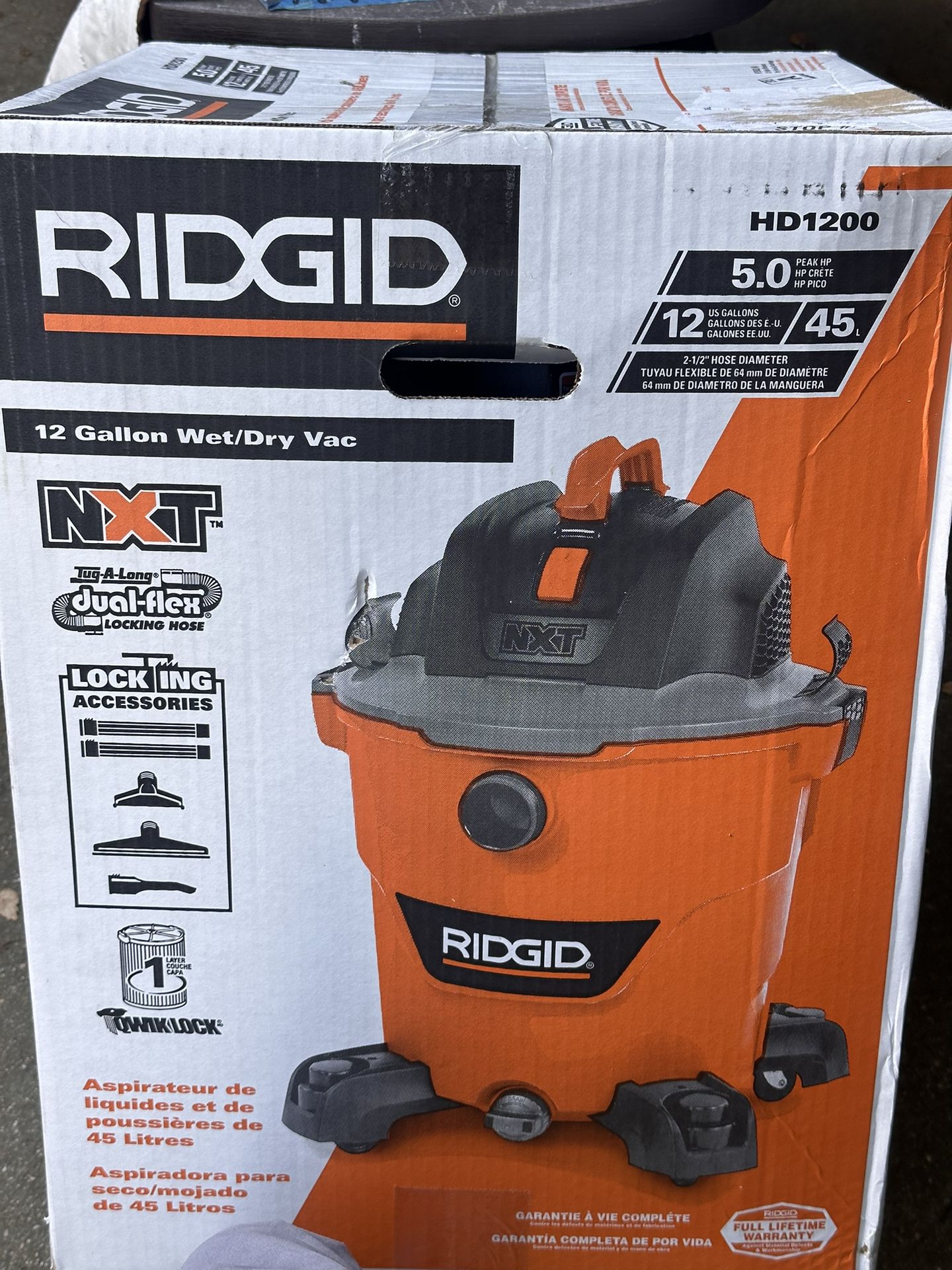 RIDGID 12 Gallon Vacuum 5.0 HP