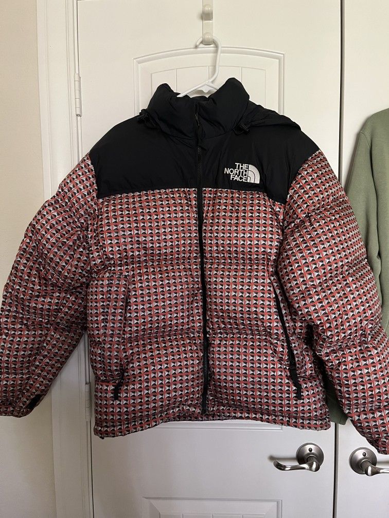The North Face Supreme x Studded Nuptse Jacket Red, Men's M