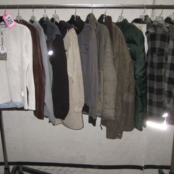 Lot of Assorted Jackets - Columbia, Champion, Tommy Hilfiger, New Balance, Express, Banana Republic, Alfani