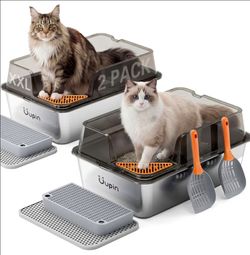 2pk xl Stainless steel litter box
