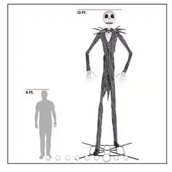 Giant Jack Skellington 13 ft Animated Head Mouth Movement Spooky Halloween Decor