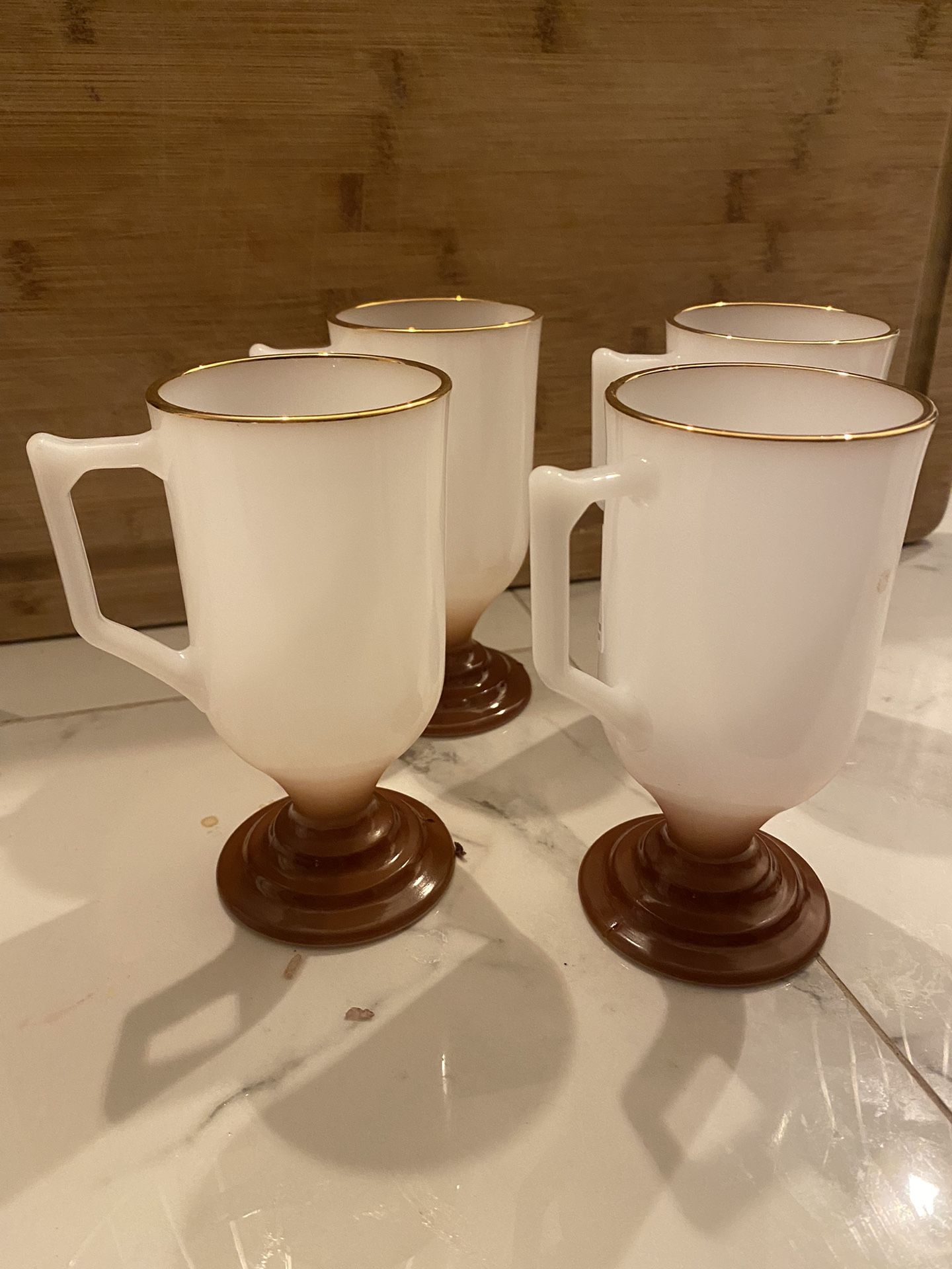 Vintage Pedestal Milk Glass Coffee Mug