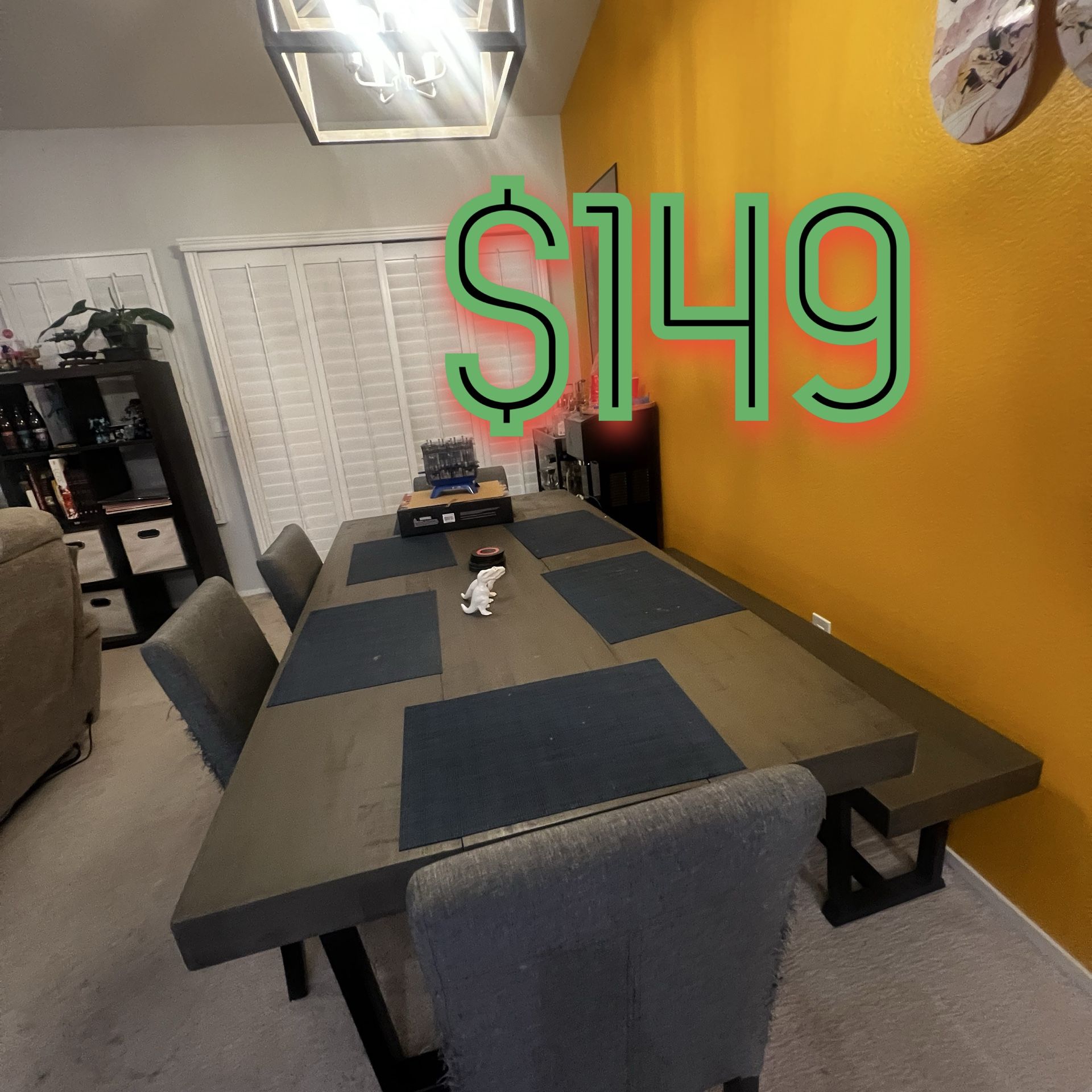 Grey Wooden Table And Seats