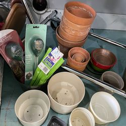 Ceramic Plant Pots Garden Gloves, Moisture Meters
