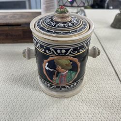 German Tobacco Jar With Lid