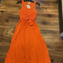 Brand New Woman’s Xhilaration brand Orange Long Dress Up For Sale 