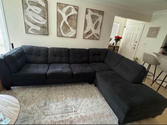 Slate Blue Sleeper Sectional- Great Condition