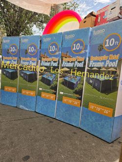 Sunrio 10ft Rectangular Metal Frame Swimming Pool NEW❗️
