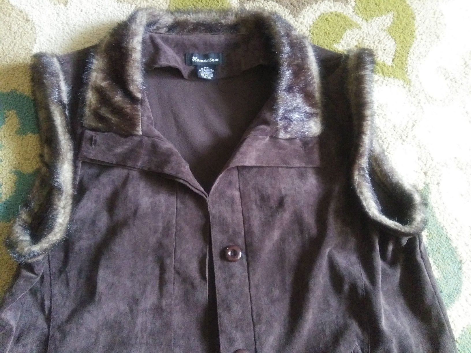 Swede/fur ladies vest