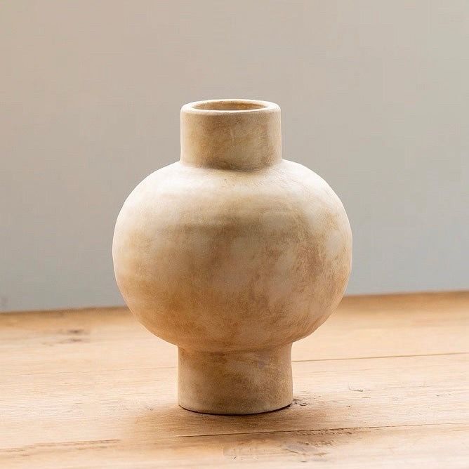 Textured Ceramic Round Vase
