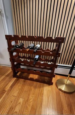 Wood Wine Bottle Rack - Holds 30 Bottles 