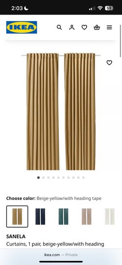 IKEA SANELA Curtains (1 Pair)