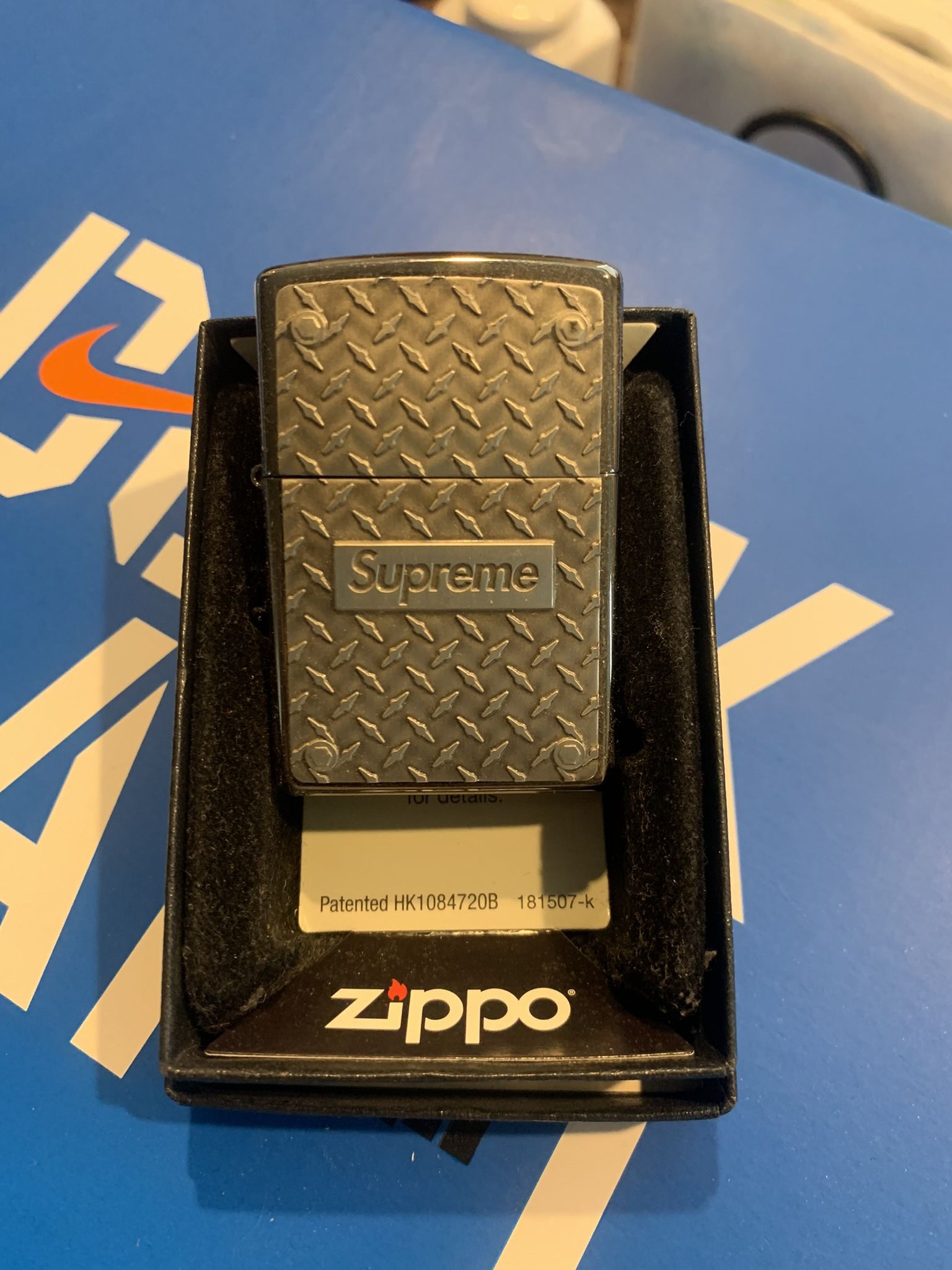 Supreme diamond plate zippo Handmade