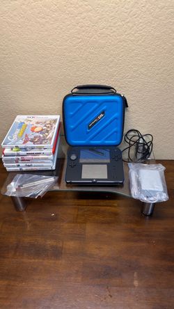 Nintendo 2DS Electric Blue & Black handheld console bundle.